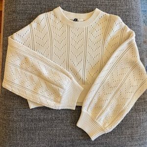 White crochet sweater